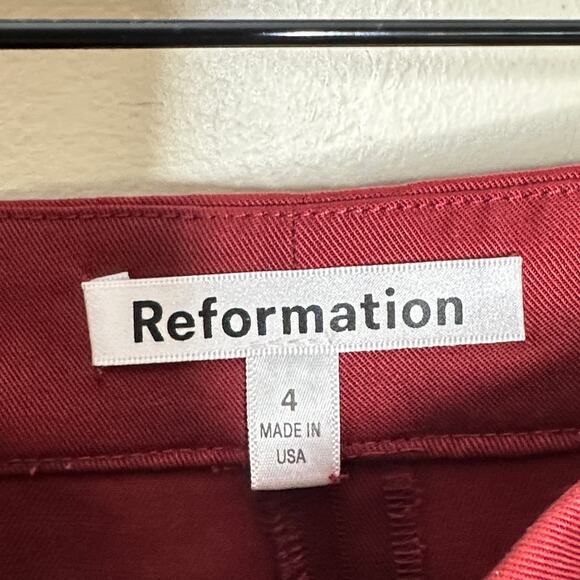 REFORMATION Wide Leg Tencel Draped Pants Maroon Red Sz 4 NWT {X9} - Picture 4 of 6